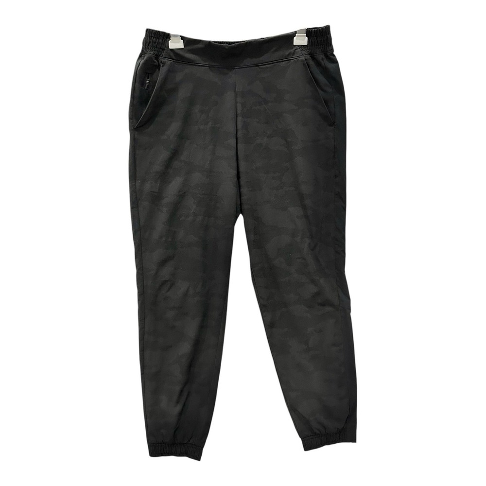 Athleta Brooklyn Textured Jogger Black Camo Pants Womens 12 Travel Athletic